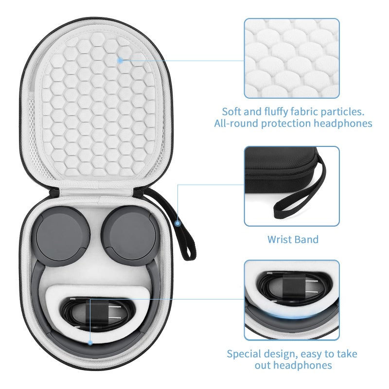 Yinke Hard Case for Sony WH-CH520/510/ JBL Tune 510BT Headphone, Travel Protective Cover Storage Bag - Image 4